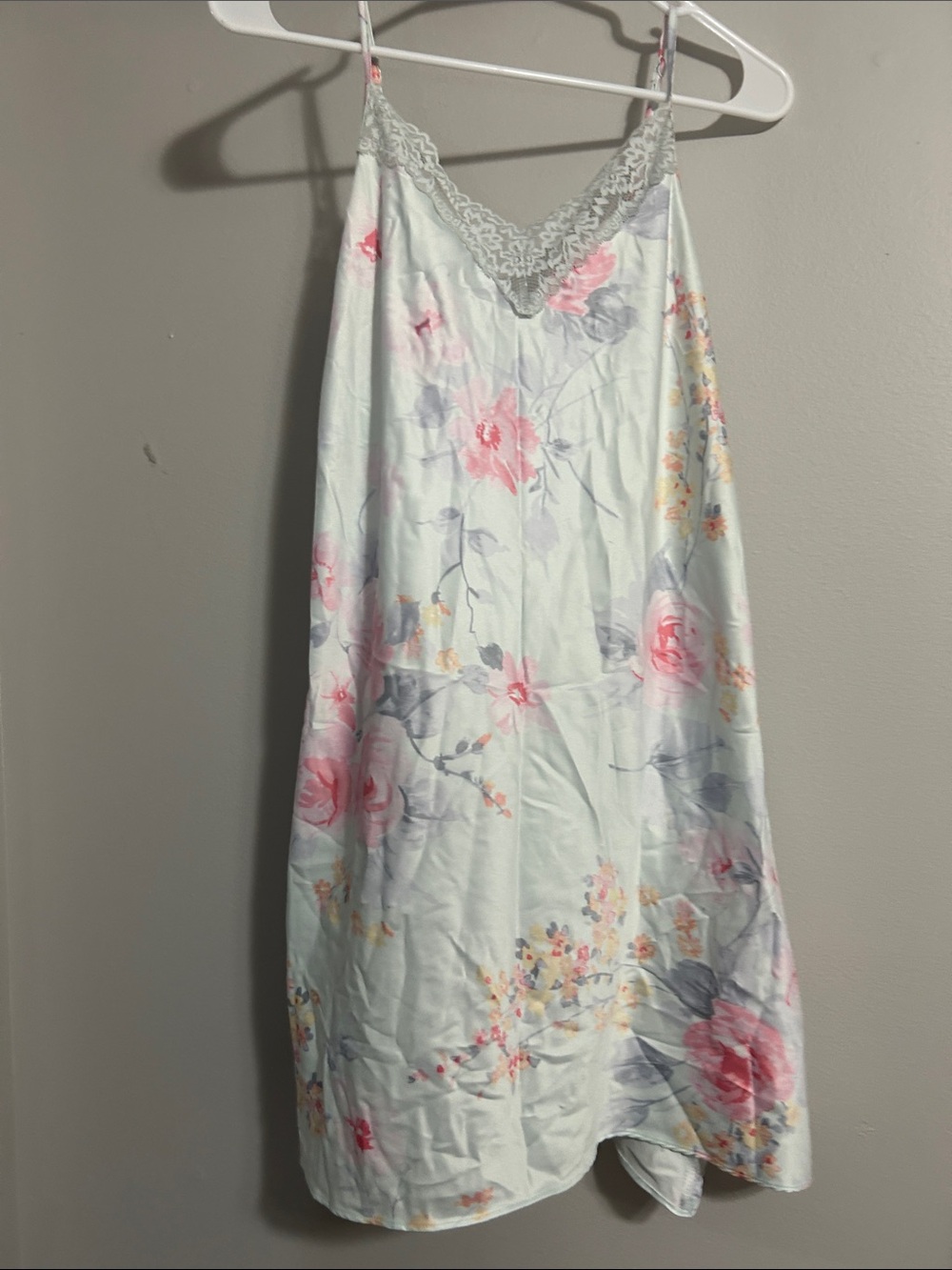 Apt. 9 Pastel Floral Lace-Trim Chemise in Light Blue